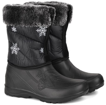 DAMSKIE ŚNIEGOWCE LEKKIE PIANKOWE KALOSZE KOZAKI OCIEPLANE FUTERKIEM 39