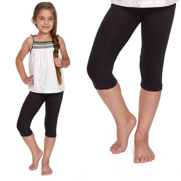 LEGGINSY DZIECIĘCE 3/4 GETRY DZIEWCZĘCE CZARNY 92