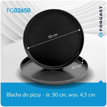 BLACHA DO PIECZENIA PIZZY ŚR. 50 cm 500 mm BLUESTEEL FORGAST FG02650