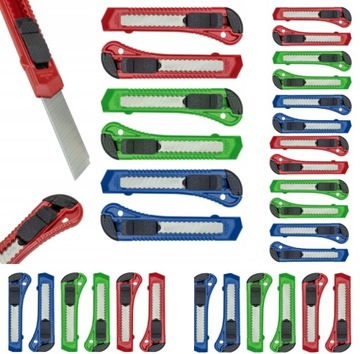 NÓŻ DO TAPET NOŻYK Z ŁAMANYM OSTRZEM 24 sztuki