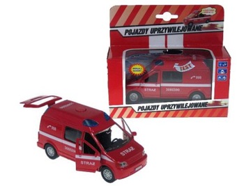 STRAŻ POŻARNA AUTO METAL DŹWIĘK ŚWIATŁO 14 CM PL