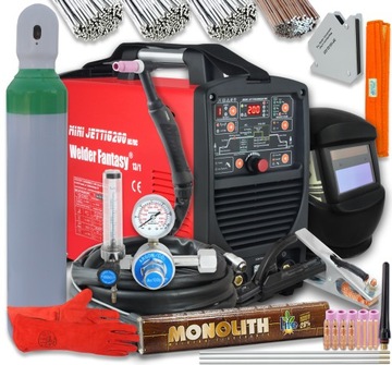 SPAWARKA INWERTOROWA TIG MINI JET TIG 200 ACDC PULS MMA ZESTAW