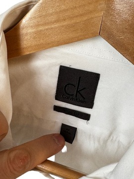 Koszula elegancka Calvin Klein biała z logiem M