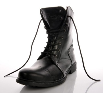 MILITARNE BUTY MĘSKIE BULLET WORKERY CZARNE SKÓRA ZIMA GRUBA WEŁNA CIEPŁE44