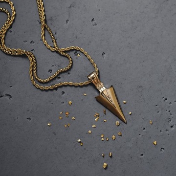 ОЖЕРЕЛЬЕ С НОРДИЧЕСКИМ ЗОЛОТОМ 18 КАРАТ, СТАЛЬ ВИКИНГОВ