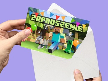 ДЕТСКИЕ ПРИГЛАШЕНИЯ НА ДЕНЬ РОЖДЕНИЯ MINECRAFT + КОНВЕРТ