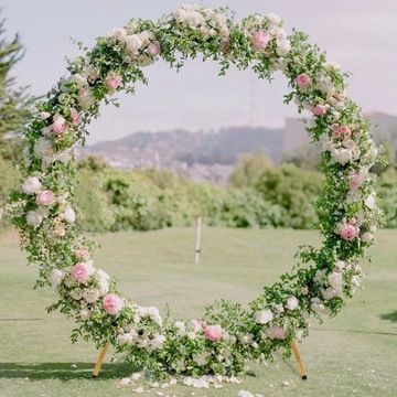 РАМА ПОДСТАВКА КОЛЕСО ШАР ОБОД ЗОЛОТОЙ МЕТАЛЛ 2М СВАДЬБА СВАДЬБА СТЕНА