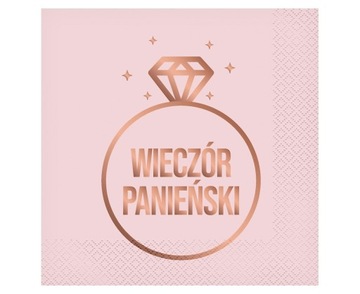 Serwetki Wieczór Panieński Pierścionek 20 sztuk