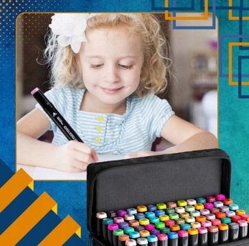 АЛКОГОЛЬНЫЕ МАРКЕРЫ 80 ШТ. Маркеры Маркеры Двусторонние маркеры Pro + СУМКА