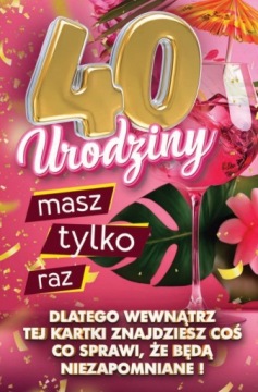Листівка на день народження з накладкою для пляшки 40 / YEKU