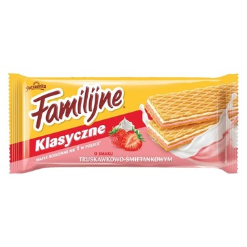 Jutrzenka Wafle Familijne Truskawka Śmietana 180g