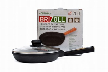 Patelnia żeliwna z pokrywką OPTIMA BLACK 200 x 35