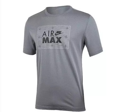 T-SHIRT NIKE AIR MAX DO7239-065 SZARA koszulka drill roz.S / BAWEŁNA 100%