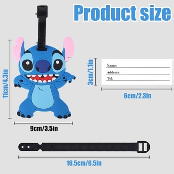 Cute New Stitch PVC Travel Baggage Backpack Suitcase Luggage Tags