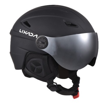 KASK NARCIARSKI Z GOGLEM PROFESJONALNY KASK OCHRONNY M/L:58-62CM Czarny