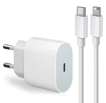 SZYBKA ŁADOWARKA DO IPHONE KOSTKA ZASILACZ 20W + KABEL 1M USB-C - IPHONE