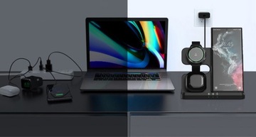 Ładowarka Bezprzewodowa Indukcyjna Szybka do Samsung 3w1 + Zasilacz 65W