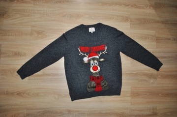 NEXT świąteczny sweter RENIFEREK ŚWIĘTA r. XXL BDB