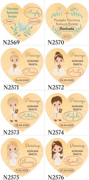 Podziękowania dla gości KOMUNIA na CHRZEST I ROCZEK URODZINY magnes 10 szt.