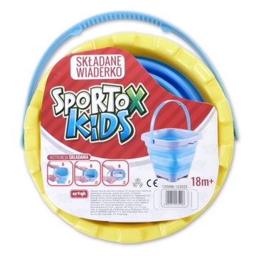 KOLOROWE WIADERKO DO PIASKU SILIKONOWE SKŁADANE ZAMEK SPORTOX KIDS