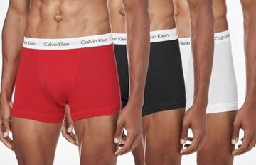 CALVIN KLEIN BOKSERKI 3-PACK BIAŁE-CZERWONE-CZARNE ROZ. M