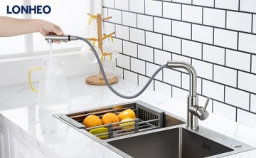 Смеситель для кухни INOX Смеситель для мойки из нержавеющей стали с 2 режимами выдвижного излива