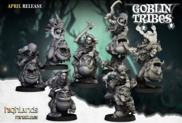 Swamp Goblins Frog Riders - Highlands Miniatures Oldhammer Cavalry 5x