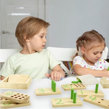 Деревянная развивающая игрушка, набор Монтессори для подсчета голосов