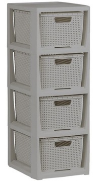 ПОЛКА ИЗ РОТАНГА 4 Х 7 Л - 1726 СЕРЫЙ BranQ