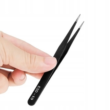 10 прецизионных пинцетов, металлические пинцеты, пинцеты для бровей ESD + щипцы для платонов