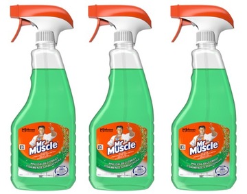 MR. MUSCLE SPRAY DO CZYSZCZENIA OKIEN LUSTER SZKŁA POŁYSK BEZ SMUG 3x500ml