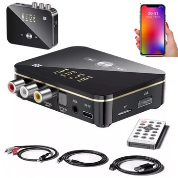 TRANSMITER BLUETOOTH 5.0 ADAPTER ODBIORNIK+ NADAJNIK 3.5MM NFC + PILOT