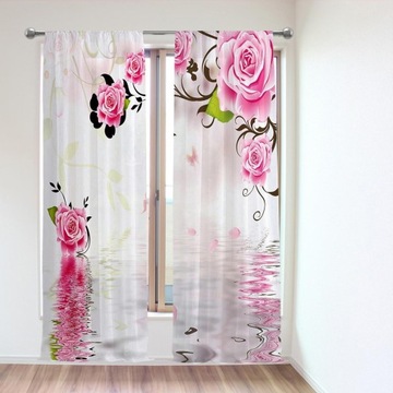 Zasłona okienna w róże Wzór 32x241cm
