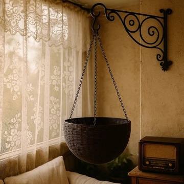 DONICZKA WISZĄCA NA KWIATY KWIETNIK BALKON TARAS ELEGANCKA IMITACJA RATANU