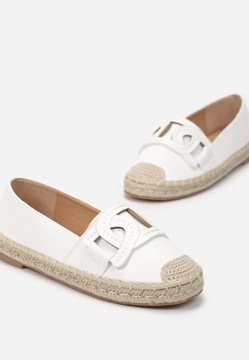 BIAŁE ESPADRYLE DAMSKIE CHANELKI EKOSKÓRA 37