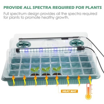 СТАРТОВЫЙ НАБОР ДЛЯ ПРОРАЩИВАНИЯ РАСТЕНИЙ - ЛОТКИ + СВЕТОДИОДНОЕ ОСВЕЩЕНИЕ