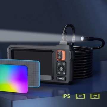 КАМЕРА ДЛЯ ПРОВЕРКИ МАСТЕРСКИХ ЭНДОКОП С ДИСПЛЕЕМ 8 ММ, КАБЕЛЬ 30 М IP67