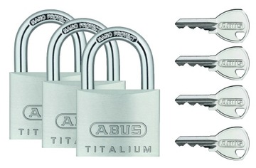 ABUS 3 KŁÓDKI NA 1 KLUCZ WODOODPORNA KŁÓDKA 40MM