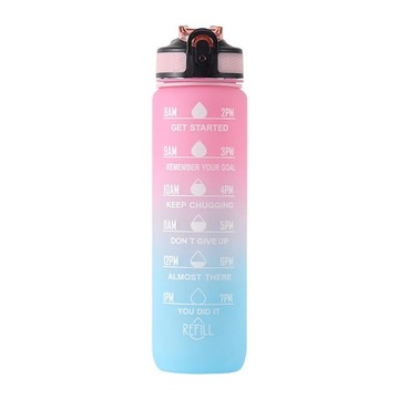 Water Bottle 1L with Straw, Motivational Water