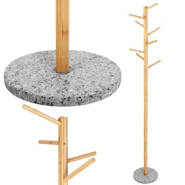 WYSOKI WIESZAK NA UBRANIA DREWNIANY WOLNOSTOJĄCY PODŁOGOWY STOJAK 182 cm