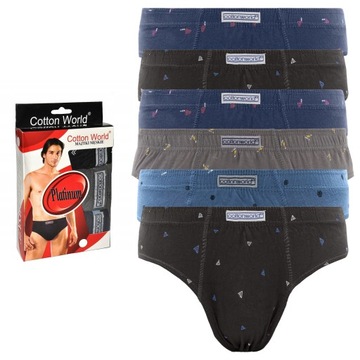 6x SLIPY MAJTKI MĘSKIE BAWEŁNIANE COTTON WORLD XXL