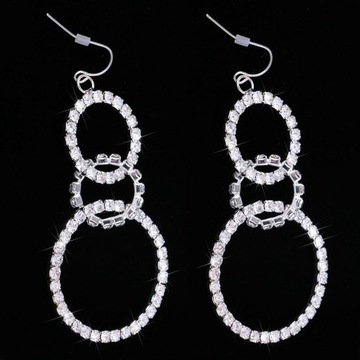 Круглые серьги с кристаллами для молодоженов.