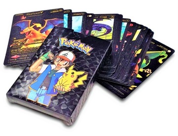 KARTY POKEMON czarne 25 sztuk kolekcjonerskie etui