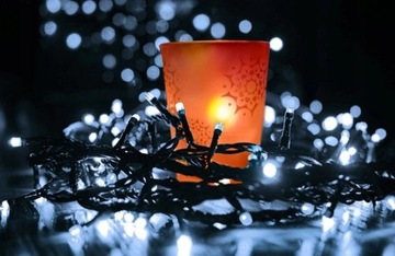 Рождественские гирлянды 200 светодиодов для улицы, холодный белый цвет