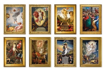 Wielkanocne Kartki Religijne z życzeniami mix 8 szt Reprodukcje obraz RRWTZ