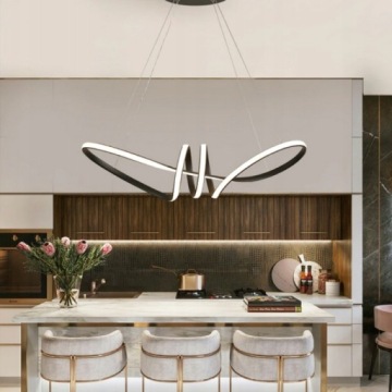 СОВРЕМЕННЫЙ КОЛЬЦЕВОЙ СВЕТОДИОДНЫЙ ПОТОЛОЧНЫЙ СВЕТИЛЬНИК, ЧЕРНЫЙ + ДИСТАНЦИОННОЕ УПРАВЛЕНИЕ