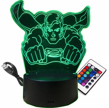 LAMPKA 3D Superman 16 kolorów RGB Pilot
