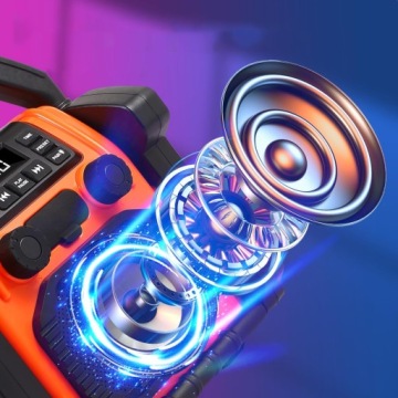 Компактное строительное радио FM 20 Вт RMS Bluetooth Powerbank AUX LED IP55