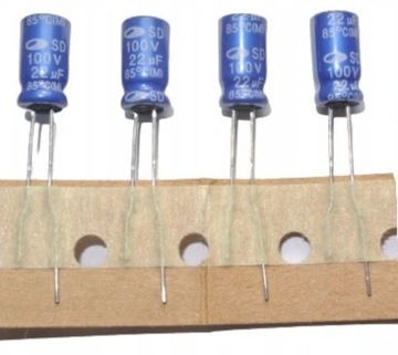 Kondensator 22uF 100V 20% 85°C Samwha 6.3x12mm