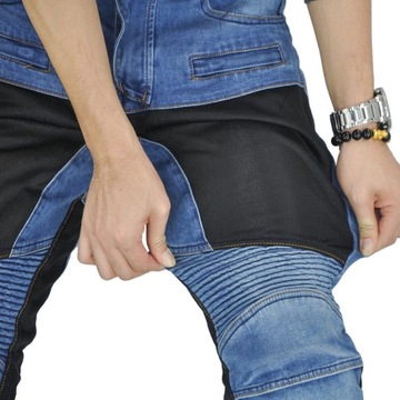 SPODNIE MOTOCYKLOWE BOJÓWKI MĘSKIE JEANSY